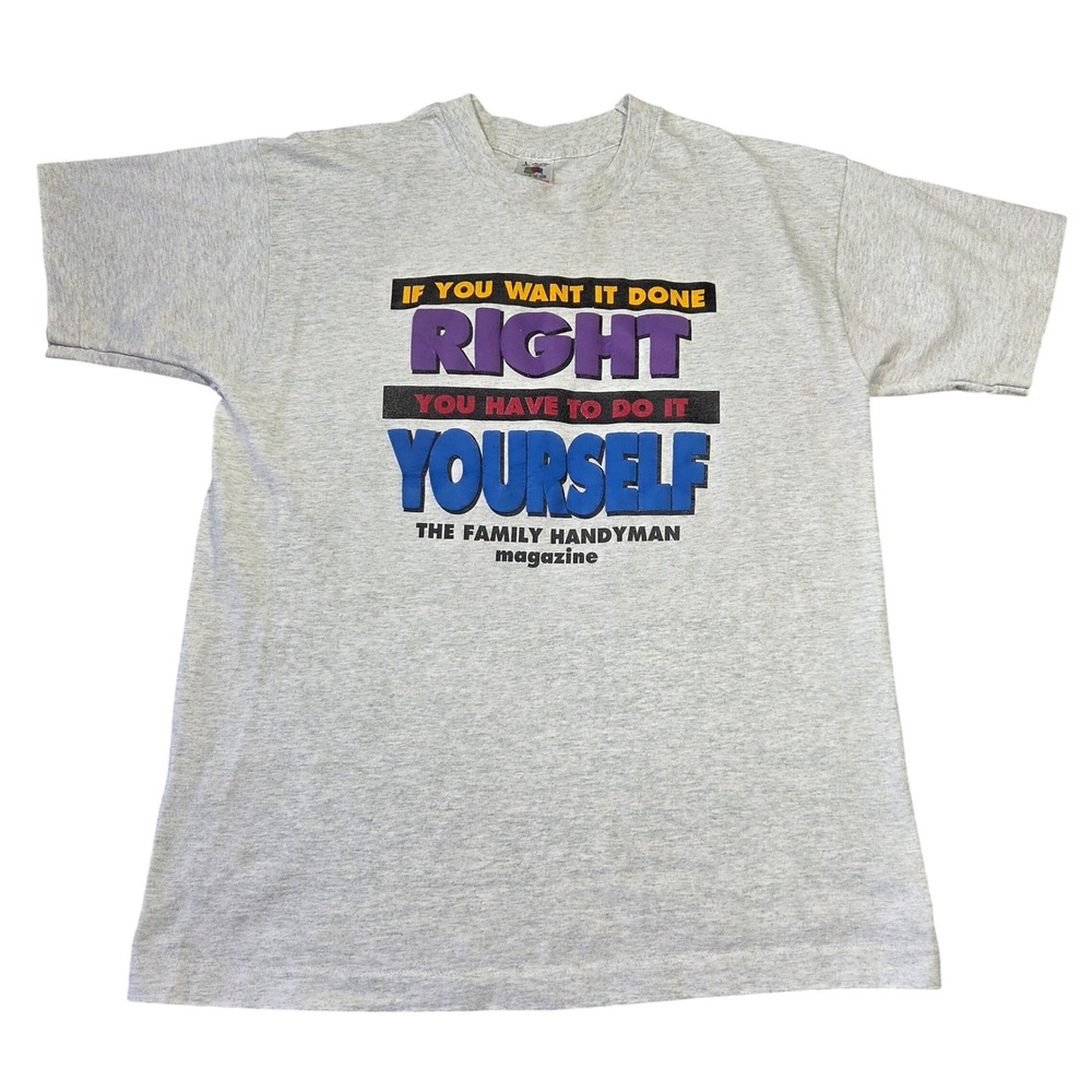 Vtg Fruit of the Loom Family Handyman Magazine Shirt Single Stitch Made USA‎ L